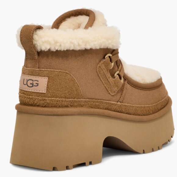 UGG Classic New Heights Genuine Shearling Lace-Up Bootie - Picture 3 of 8